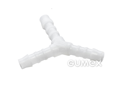 Spojka Y NORMAPLAST YS, 4mm, POM (acetal kopolymér), biela